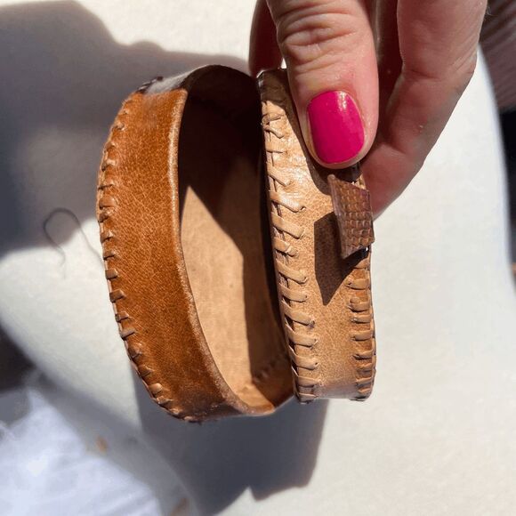 VTG Lizard Leather Coin Purse Hand-Stitched Mid Century Clamshell Wallet - Picture 5 of 6